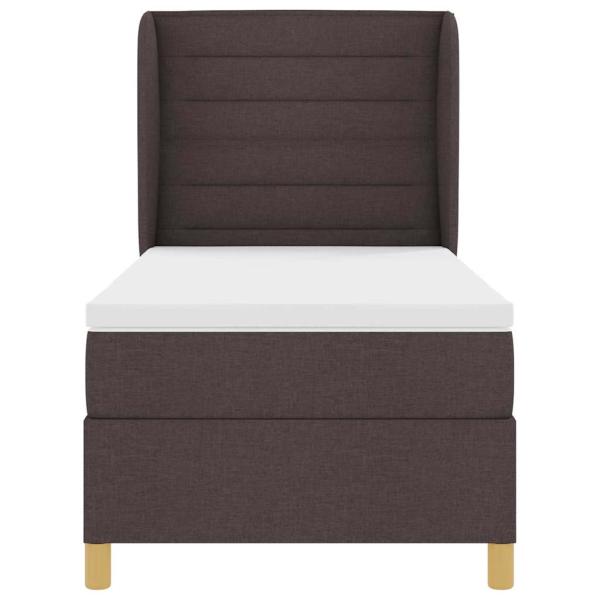 Boxspringbett mit Matratze Dunkelbraun 90x200 cm Stoff