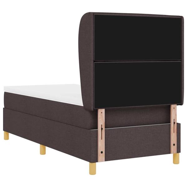 Boxspringbett mit Matratze Dunkelbraun 90x200 cm Stoff