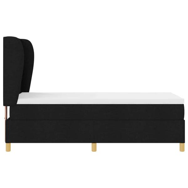 Boxspringbett mit Matratze Schwarz 100x200 cm Stoff