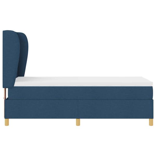 Boxspringbett mit Matratze Blau 100x200 cm Stoff