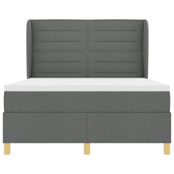 Boxspringbett mit Matratze Dunkelgrau 140x200 cm Stoff