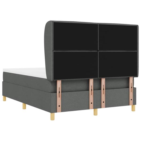 Boxspringbett mit Matratze Dunkelgrau 140x200 cm Stoff