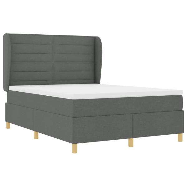 Boxspringbett mit Matratze Dunkelgrau 140x200 cm Stoff