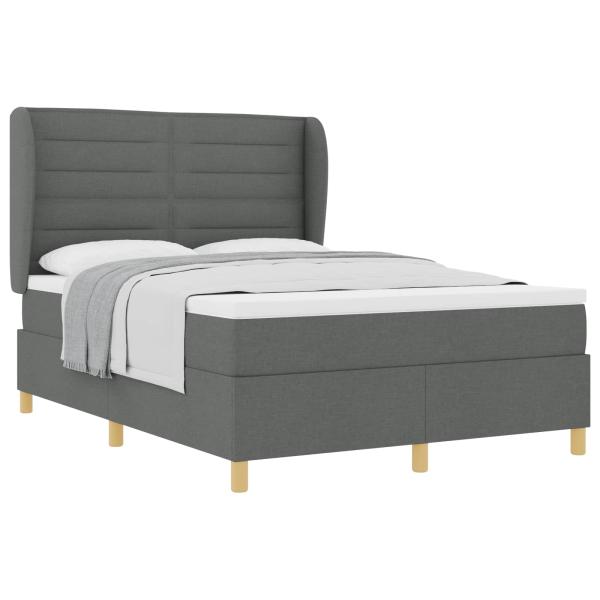 Boxspringbett mit Matratze Dunkelgrau 160x200 cm Stoff