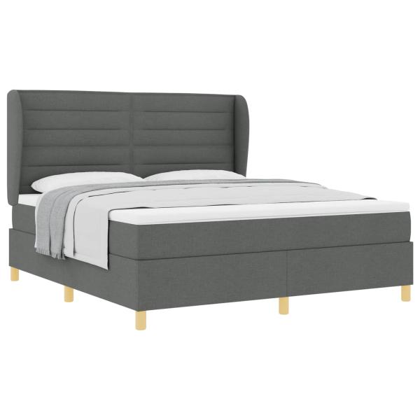 Boxspringbett mit Matratze Dunkelgrau 180x200 cm Stoff