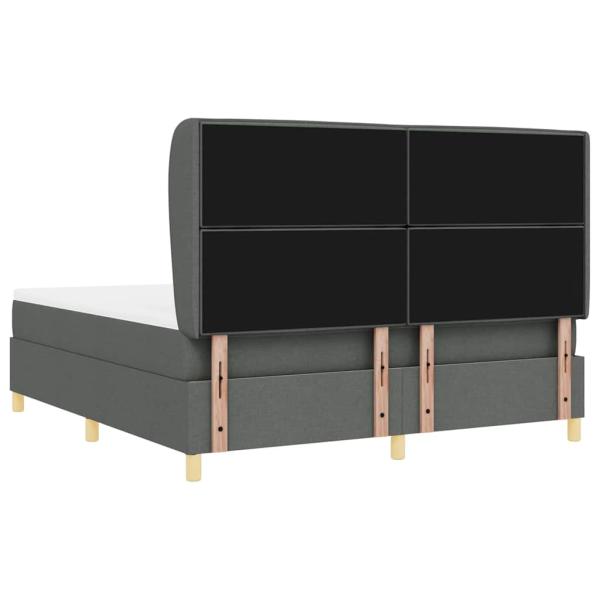 Boxspringbett mit Matratze Dunkelgrau 180x200 cm Stoff