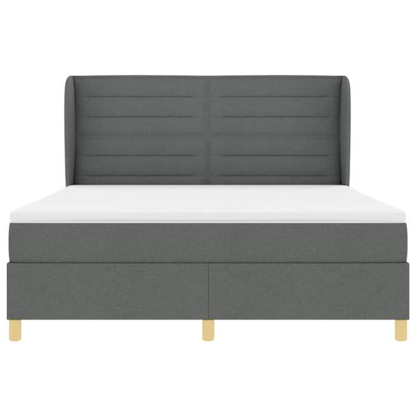 Boxspringbett mit Matratze Dunkelgrau 180x200 cm Stoff