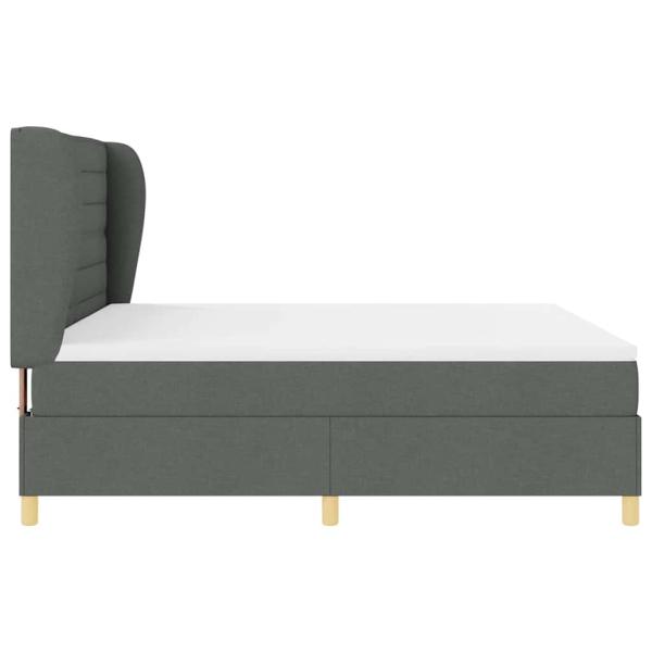 Boxspringbett mit Matratze Dunkelgrau 180x200 cm Stoff