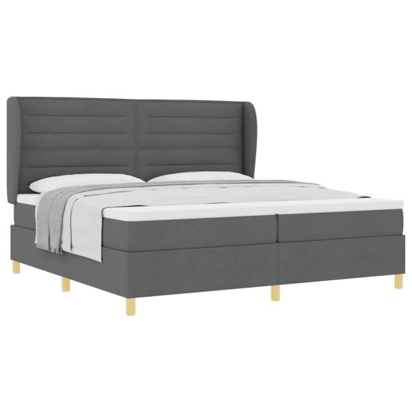 Boxspringbett mit Matratze Dunkelgrau 200x200 cm Stoff