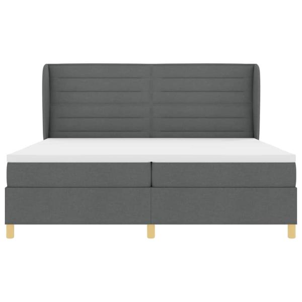 Boxspringbett mit Matratze Dunkelgrau 200x200 cm Stoff