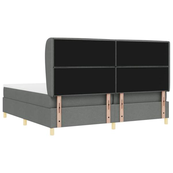 Boxspringbett mit Matratze Dunkelgrau 200x200 cm Stoff