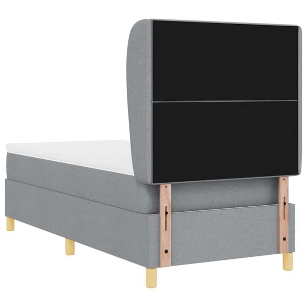 Boxspringbett mit Matratze Hellgrau 90x200 cm Stoff