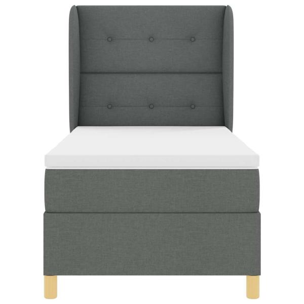 Boxspringbett mit Matratze Dunkelgrau 90x200 cm Stoff