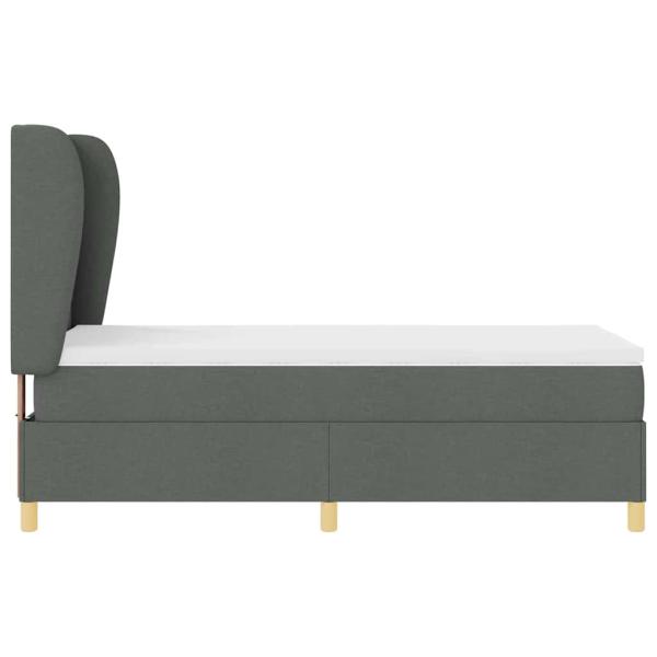 Boxspringbett mit Matratze Dunkelgrau 90x200 cm Stoff