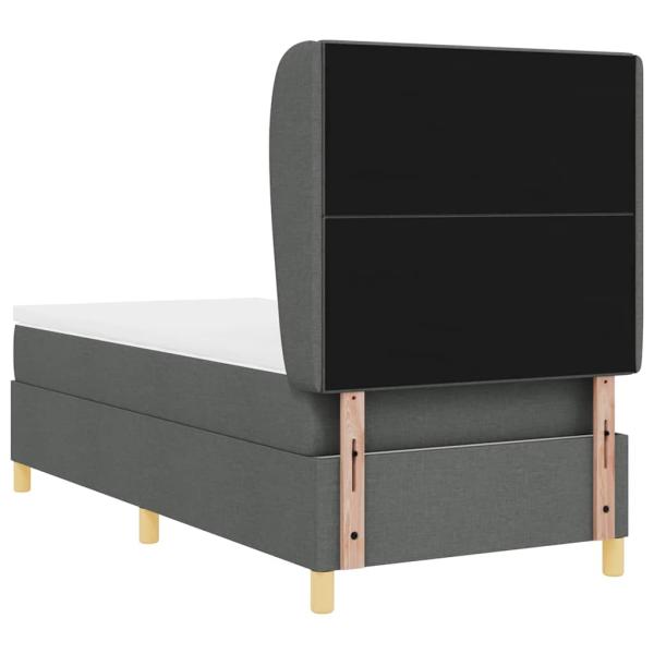 Boxspringbett mit Matratze Dunkelgrau 90x200 cm Stoff