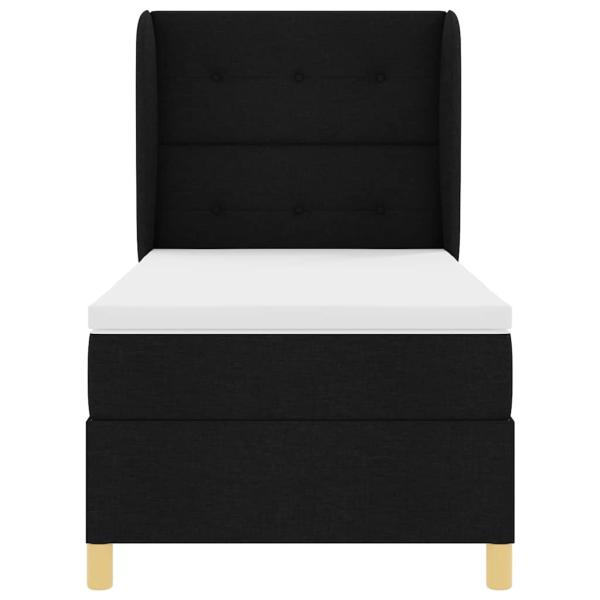 Boxspringbett mit Matratze Schwarz 90x200 cm Stoff