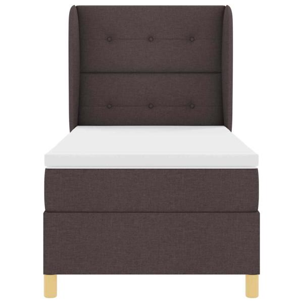 Boxspringbett mit Matratze Dunkelbraun 90x200 cm Stoff