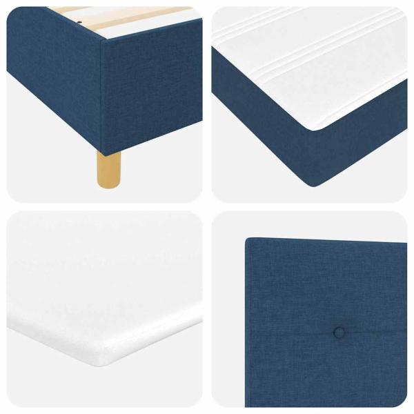 Boxspringbett mit Matratze Blau 90x200 cm Stoff