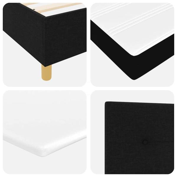 Boxspringbett mit Matratze Schwarz 100x200 cm Stoff