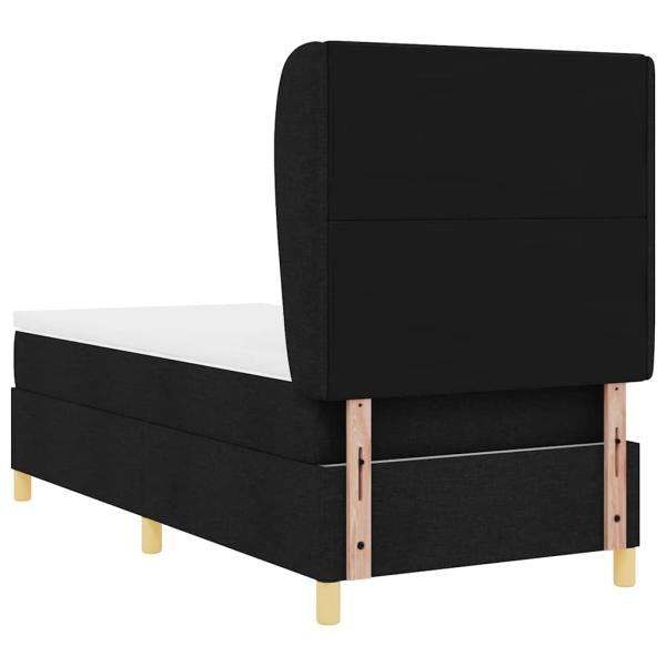 Boxspringbett mit Matratze Schwarz 100x200 cm Stoff