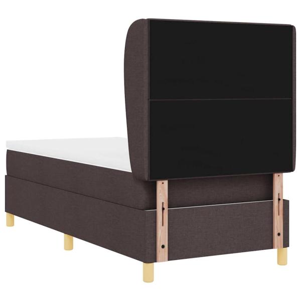 Boxspringbett mit Matratze Dunkelbraun 100x200 cm Stoff