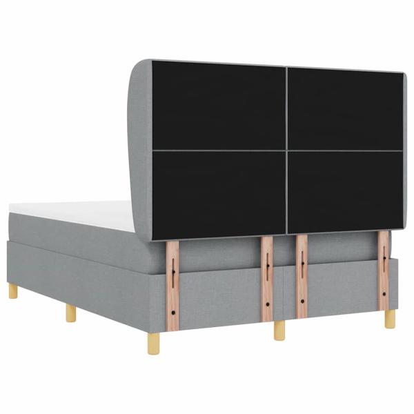 Boxspringbett mit Matratze Hellgrau 140x200 cm Stoff