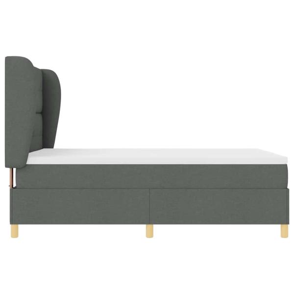 Boxspringbett mit Matratze Dunkelgrau 140x200 cm Stoff