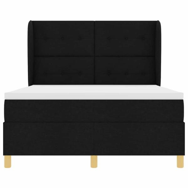 Boxspringbett mit Matratze Schwarz 140x200 cm Stoff