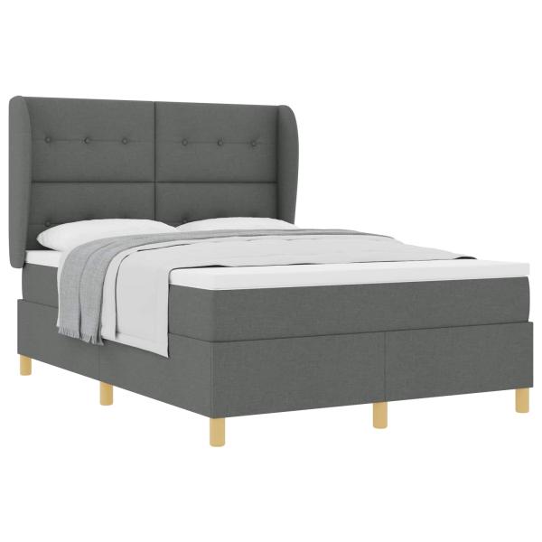 Boxspringbett mit Kopfteil Dunkelgrau 200 x 160 cm Stoff