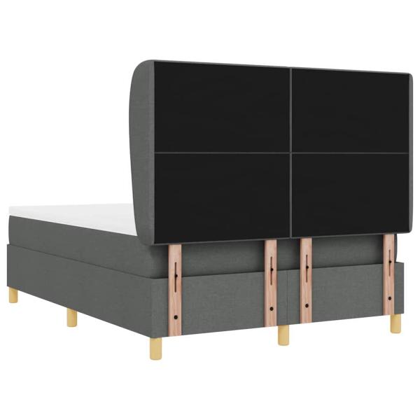 Boxspringbett mit Kopfteil Dunkelgrau 200 x 160 cm Stoff
