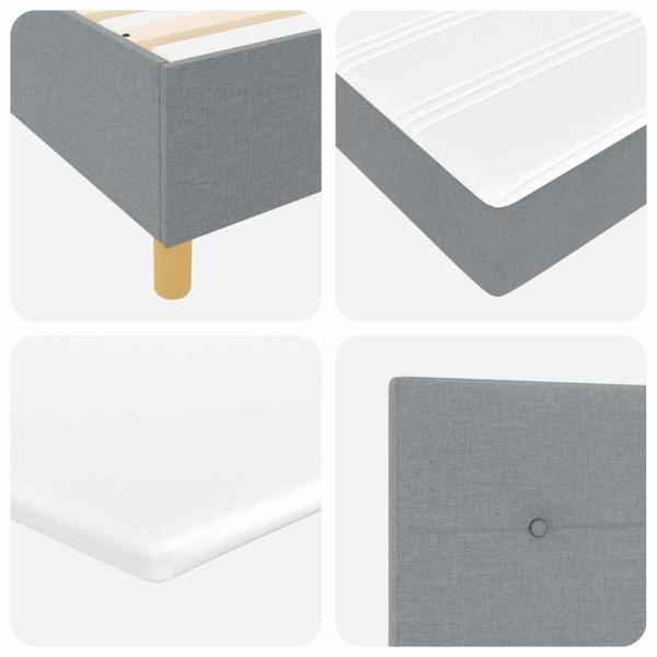 ARDEBO.de - Boxspringbett mit Matratze Hellgrau 180x200 cm Stoff