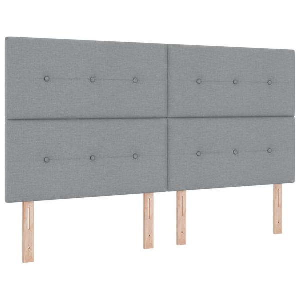 Boxspringbett mit Matratze Hellgrau 180x200 cm Stoff