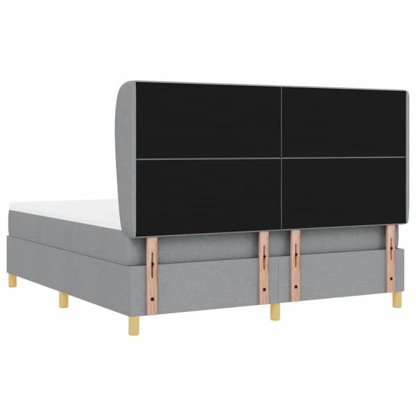 Boxspringbett mit Matratze Hellgrau 180x200 cm Stoff