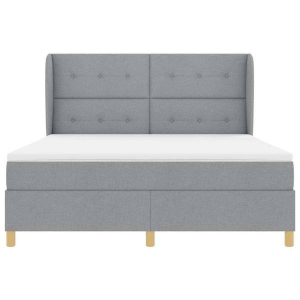 Boxspringbett mit Matratze Hellgrau 180x200 cm Stoff