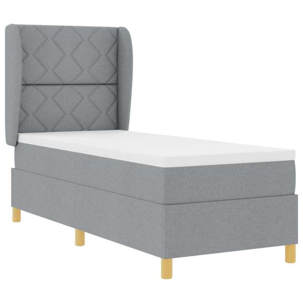 Boxspringbett mit Matratze Hellgrau 80x200 cm Stoff