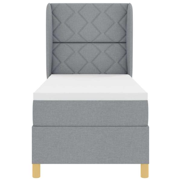 Boxspringbett mit Matratze Hellgrau 80x200 cm Stoff