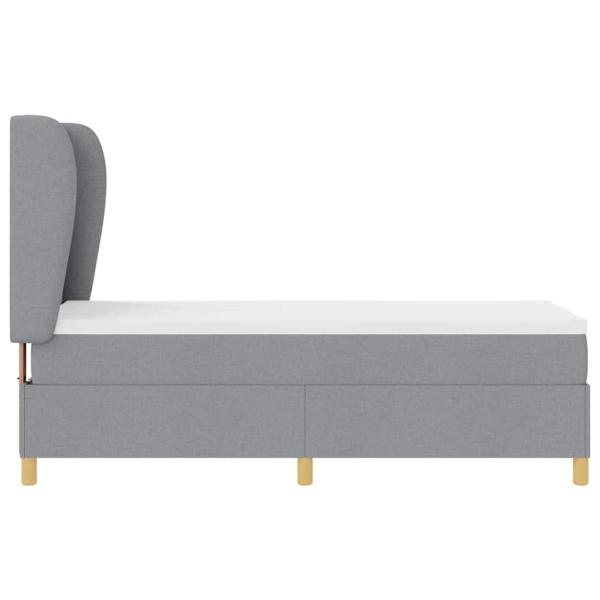 Boxspringbett mit Matratze Hellgrau 80x200 cm Stoff