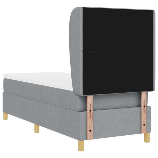 Boxspringbett mit Matratze Hellgrau 80x200 cm Stoff