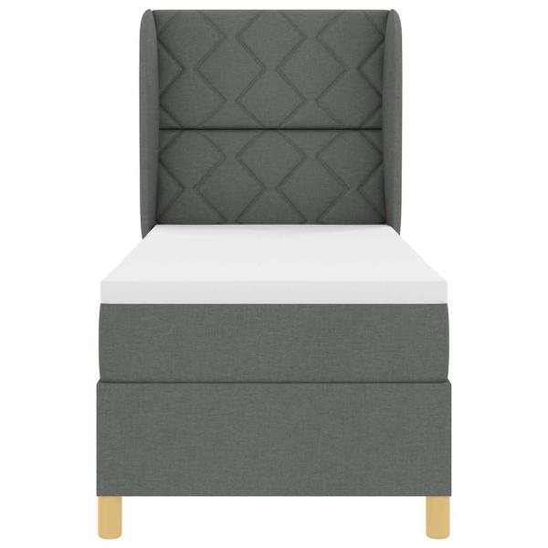 Boxspringbett mit Matratze Dunkelgrau 80x200 cm Stoff