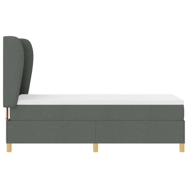Boxspringbett mit Matratze Dunkelgrau 80x200 cm Stoff