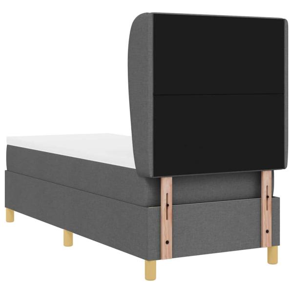 Boxspringbett mit Matratze Dunkelgrau 80x200 cm Stoff