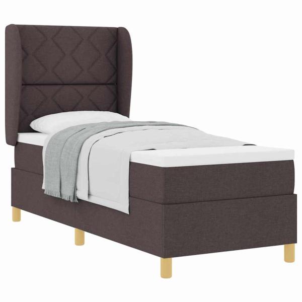 Boxspringbett mit Matratze Dunkelbraun 80x200 cm Stoff