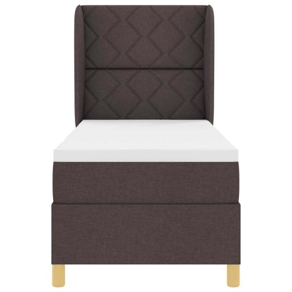 Boxspringbett mit Matratze Dunkelbraun 80x200 cm Stoff
