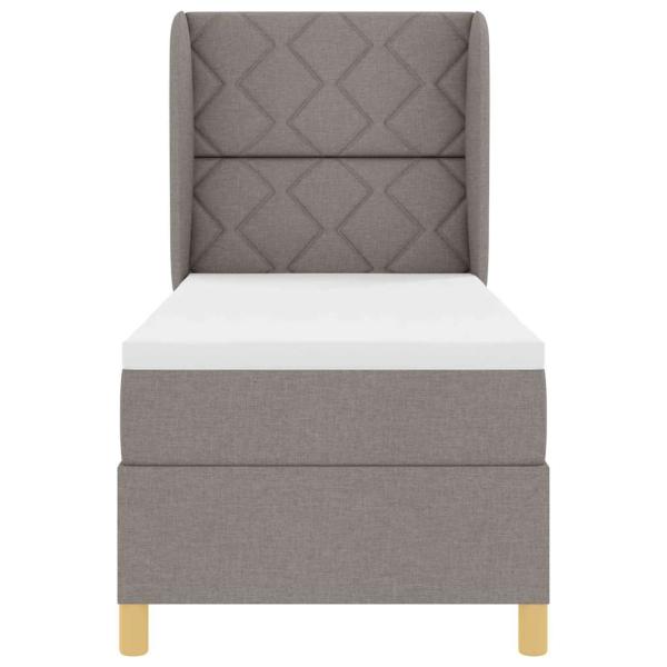 ARDEBO.de - Boxspringbett mit Matratze Taupe 80x200 cm Stoff