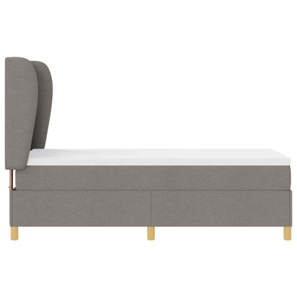 Boxspringbett mit Matratze Taupe 80x200 cm Stoff
