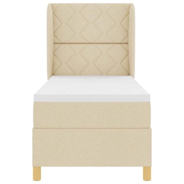 Boxspringbett mit Matratze Creme 80x200 cm Stoff