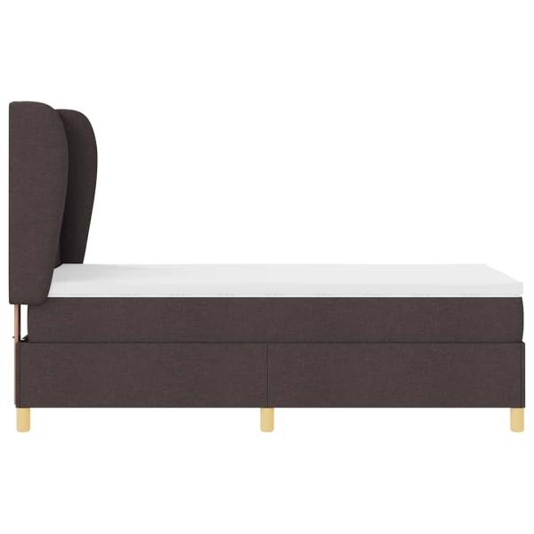 Boxspringbett mit Matratze Dunkelbraun 90x200 cm Stoff