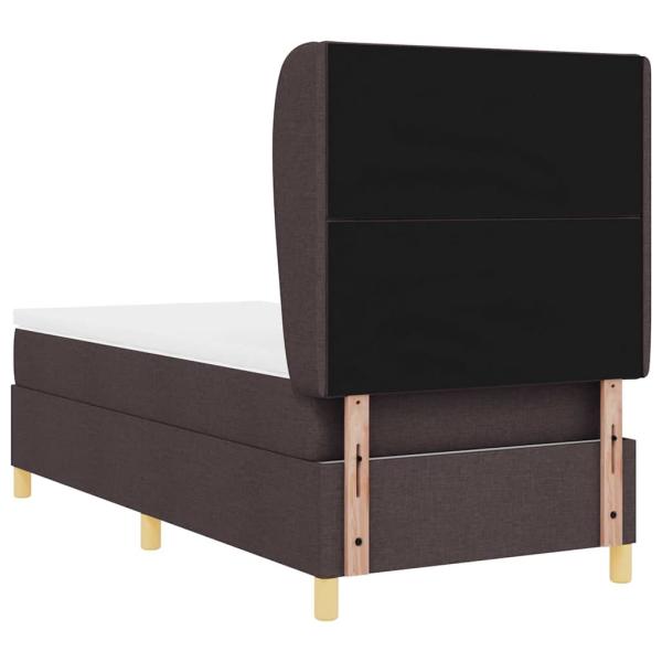 Boxspringbett mit Matratze Dunkelbraun 90x200 cm Stoff