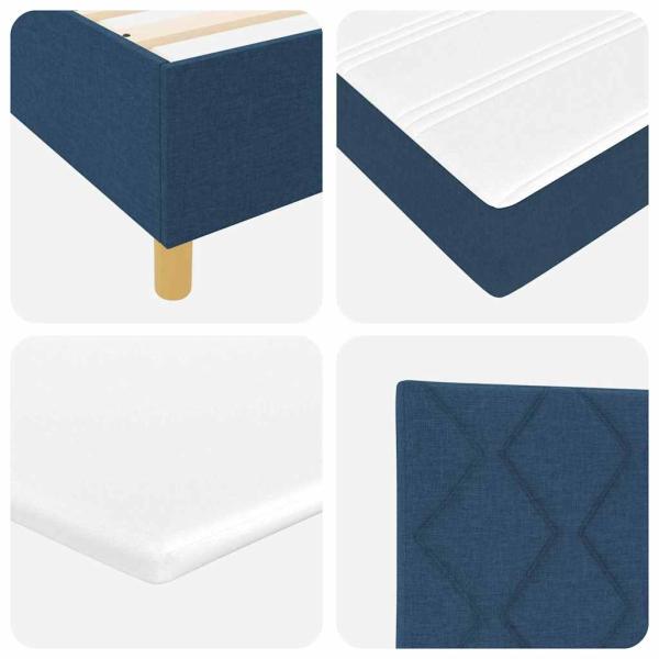 Boxspringbett mit Matratze Blau 90x200 cm Stoff