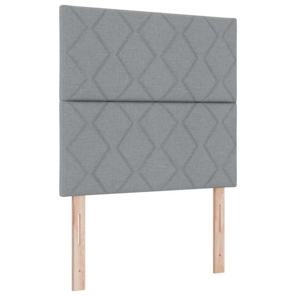 Boxspringbett mit Matratze Hellgrau 100x200 cm Stoff